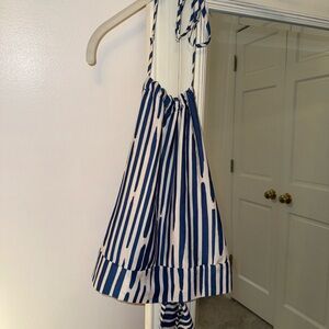Blue and White Striped Halter Top